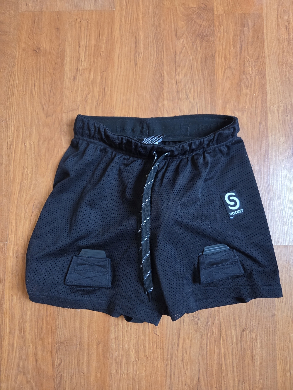 Black Mesh Hockey Jock Shorts
